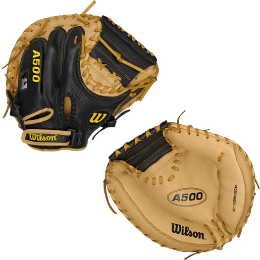 Wilson A500 Catcher's Mitt BlackBlonde 32 inch Right Hand Throw
